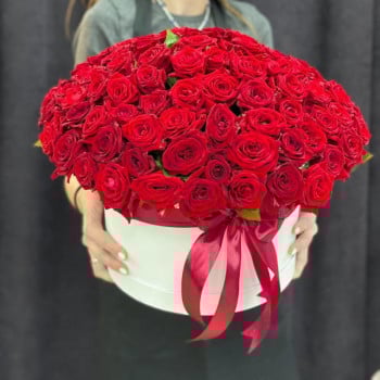 101 красная роза в коробке 101 красная роза в коробке