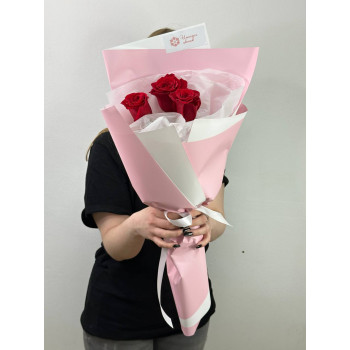 Букет из 3 красных роз Букет из 3 красных роз